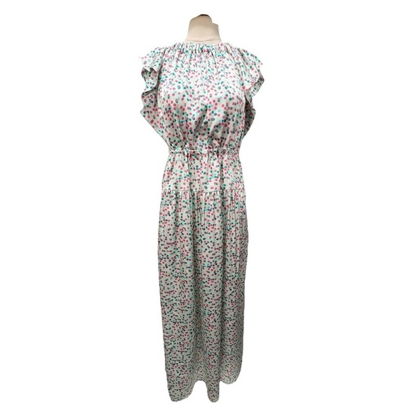 Dovima Dresses & Skirts - Dovima Silk Ruffle Sleeve Tie Waist Maxi Dress Size Medium